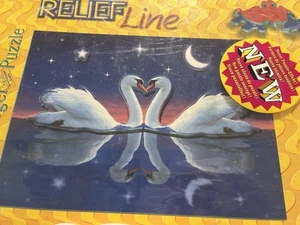Ravensburger 910 pc Relief Line Puzzle HEART OF SWAN swans love puzzle hard - Picture 1 of 5