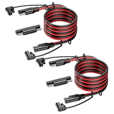 Zuverlässige 2 Stück SAE-Kabel 16 AWG mit zweilagiger Isolierung und Adaptern - Bild 1 von 4