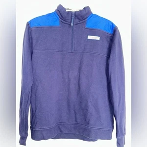 Vineyard Vines Boys Blue Long Sleeve 1/4 Zip Pullover Whale Sweatshirt Size XL - Picture 1 of 6