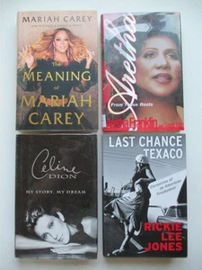 POP ROCK Music DIVAS Bios Memoir 4 Book Lot MARIAH CELINE ARETHA RICKY LEE JONES - Picture 1 of 5