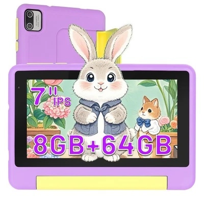 7 inch Kids Tablet Android 13 8GB RAM 64GB ROM IPS LCD Parental Control - Image 1 of 4