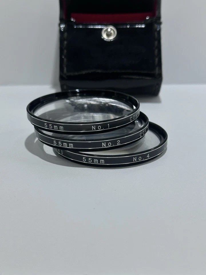 Vivitar 55 mm Threaded Close-Up Lens Set No.1 , 2 , 4 with Case Made in Japan - Image 1 of 4