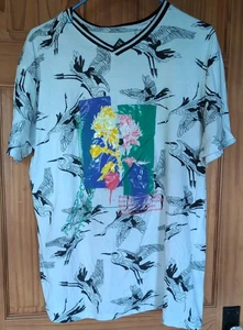 Original Gravity Shirt Grafik T-Shirt Herren XL Birds Respect the Drip Floral - Bild 1 von 7