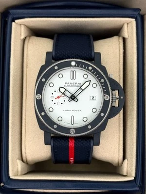 NUEVO 2025 Panerai Quarantaquattro Luna Rossa Ti-ceramitech PAM01543 Cerámica Blanco Foto 1 de 4