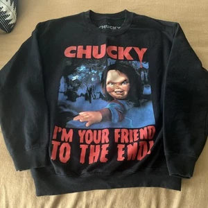 Chucky Black Sweatshirt NWT Im Your Friend To The End Sz Medium - Picture 1 of 5