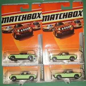 FOUR RARE 2009 Matchbox Heritage Classics PORSCHE 914 Neon Green 1/64 # 16/100 - Picture 1 of 2