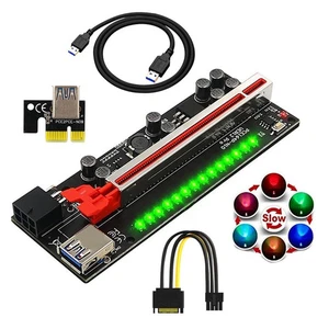 Video Card Graphics Expansion Card Adapter LED Light PCI-E 16X Riser For Mining - Zdjęcie 1 z 6
