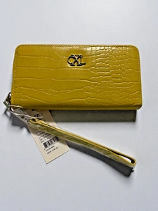 CXL Christian Lacroix Kara Croco Moss Green Wristlet Wallet NWT Designer $48 - Picture 1 of 9