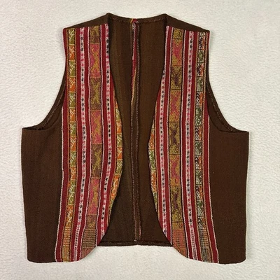 Chaleco De Colección Años 70 Hecho a Mano Boliviano Suroeste Occidental Hippie Reliquia Azteca Para Mujer L Foto 1 de 4