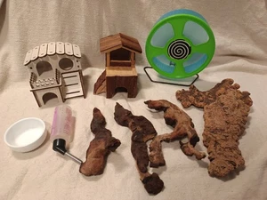 Hamster Zwerghamster Rennmaus Mäuse Zubehör Set Laufrad 20cm Häuschen Neu - Bild 1 von 4