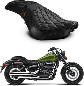 Motorcycle Seat Rider Passenger Black Diamond Fit Honda Shadow VT750 C2 07-24 - Picture 1 of 13