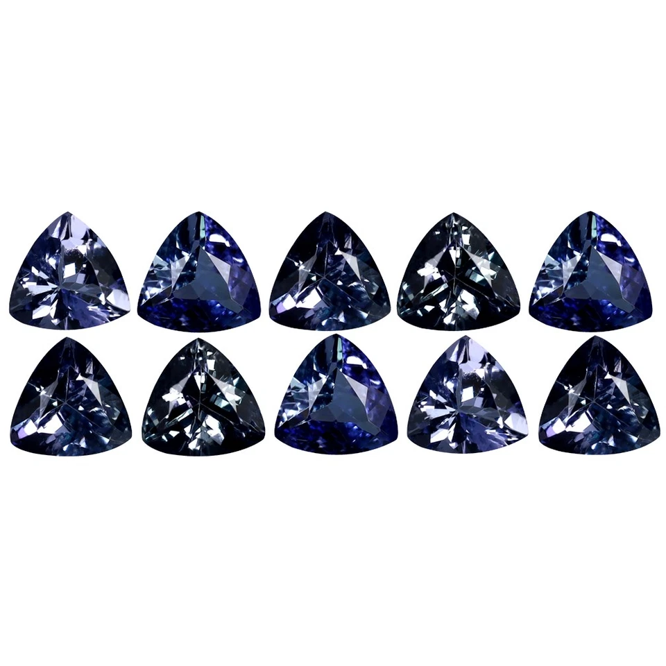 5.35 ct (10 pcs) Exquisite Trillion Cut (6 x 5 mm) Bluish Violet Tanzanite - Image 1 of 1