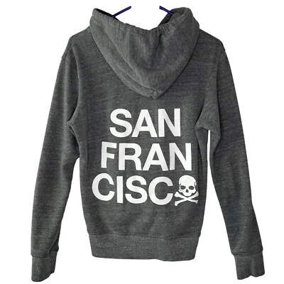 Soulcycle San Francisco Zip Up Graphic Skull and Bones Hoodie Sweatshirt Gym M - Image 1 of 4