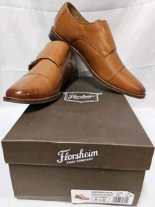 Men's Size 9.5 D Oxfords Florsheim Montinaro Double Monk Strap Saddle Tan Brown  - Picture 1 of 21