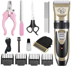 Dog Cat Pet Grooming Kit Rechargeable Cordless Electric Hair Clipper Trimmer Set - Picture 1 of 11