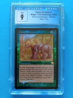 FOIL🌈🌳🫎Game Preserve🫎🌳🌈Mercadian Masquess | Vintage MTG | Mint+ CGC 9! - Image 1 of 2