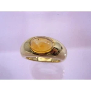 Tiffany & Co Band Ring Cabochon Citrine November BirthStone 18k Yellow Gold - Picture 1 of 5