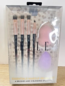 Juego de 4 brochas de maquillaje ELLE Essentials y 2 esponjas de mezcla Nuevo - Imagen 1 de 5