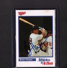 ATHLETES IN ACTION CARD SIGNED IP AUTO BRIAN HARPER MINNESOTA TWINS GREAT