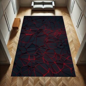 Abstract 3D Design Carpet, Futuristic Home Decor, Neon Style Area Rug - Picture 1 of 11