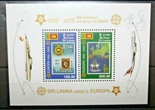 FRANCOBOLLI SRI LANKA 2006 '50° ANNIV. OF THE FIRST EUROPA' MNH** BLOCK (CAT.X)