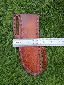 Pfannkuchen-Stil Messer Lederhülle - feste Klinge kompakt und bequem zu tragen 356 - Bild 1 von 3
