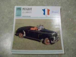 CARTE FICHE AUTO PEUGEOT 203 CABRIOLET - Picture 1 of 1