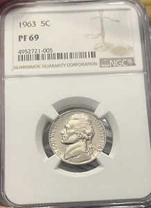 1963 Jefferson Nickel NGC PF 69 - Picture 1 of 4