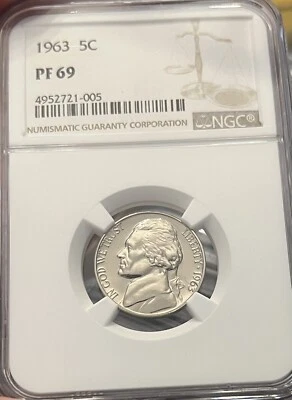 1963 Jefferson Nickel NGC PF 69 - Image 1 of 4