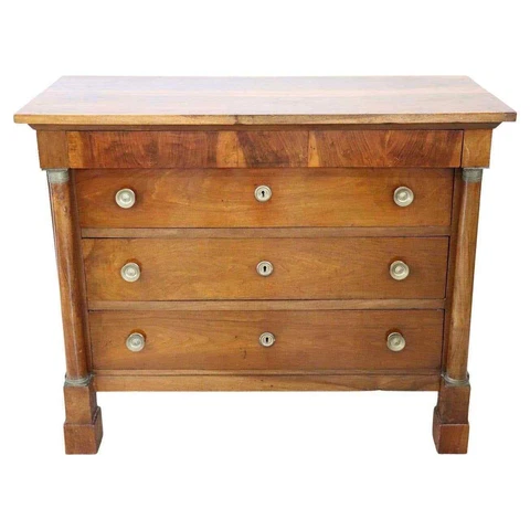 19th Century Empire Solid Walnut Commode or Chest of Drawers Cover