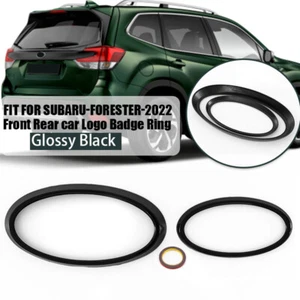 Rear Logo Emblem Badge Cover Trim Ring Gloss Black For Subaru Forester 2014-2023 - Picture 1 of 12