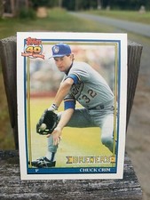 1991 Topps Baseball Card Milwaukee Brewers Chuck Crim
