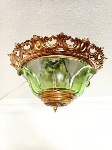 Vintage Flush Mount Chandelier Lighting Hand painted Ceiling Fixture Light Lamp Cover