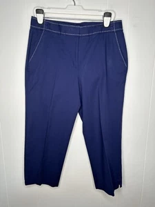 Talbots Heritage Cropped Pants Women's Size 12 Blue Straight Leg Pockets NWT - Picture 1 of 12