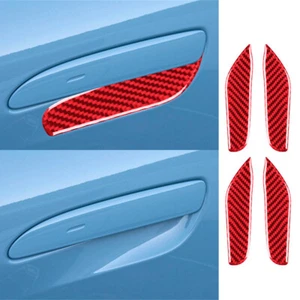 Red Carbon Fiber Interior Door Handle Bowl Panel Trim For Porsche Taycan 2019-22 - Bild 1 von 11