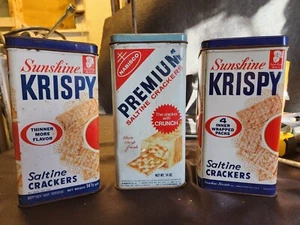 MENGE 3 - Vintage 1 Nabisco Premium & 2 Sunshine Krispy - Salz Cracker Dosen! - Bild 1 von 24