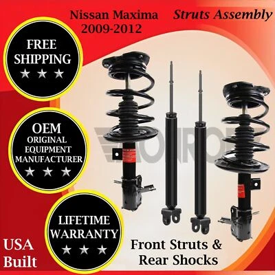 Amortiguadores delanteros y traseros Monroe OEM para Nissan Máxima 2009-2012 garantía de por vida Foto 1 de 4