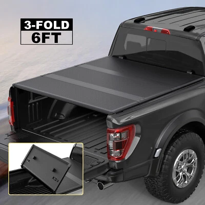 6FT Bed Truck Tonneau Cover For GMC S15 Sonoma Chevrolet S10 Fiberglass Tri-Fold Foto 1 de 4