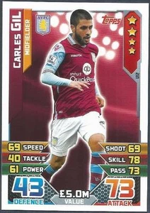 TOPPS MATCH ATTAX 2015-16- #U12-ASTON VILLA-CARLE GIL - Picture 1 of 1