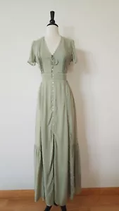 Anthropologie Maxi Dress New Size Small Green Bridgerton Romantic Bridal Boho - Picture 1 of 7
