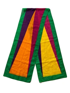 Vintage Kenzo Seide langer Schal abstrakte Geometrie lebendig mehrfarbiger Block - Bild 1 von 14