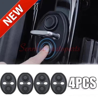 Cubierta protectora de silicona para cerradura de puerta de coche de 4 piezas a prueba de golpes accesorios de tapicería de cojín Foto 1 de 4