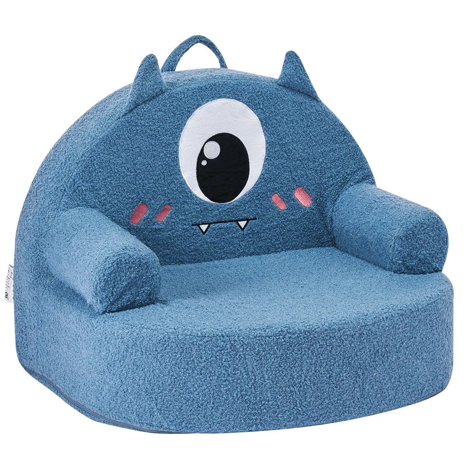 VEVOR Kids Chair Comfy Monster Style Foam Toddler Chair with Armrests Blue - Image 1 of 4