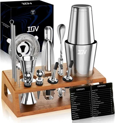 IOV Mixology Bartender Kit Juego de Bar con Soporte | Juego de Coctelera 17 Piezas | 2 Foto 1 de 4