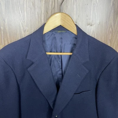 Куртка мужская Corbin Blazer 42R синяя мягкая текстурированная кашемировая с тремя пуговицами сделано в США - Изображение 1 из 4