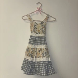 Catherine Malandro Dress Girl Sz 4-5 Lace Smocked White Fairy Ginghem Cottage - Picture 1 of 5