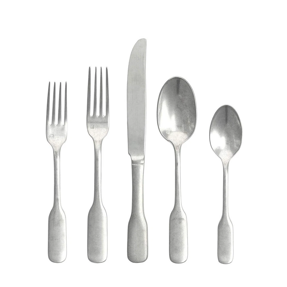 1 Fortessa Ashton Antiqued Flatware 18/10 Stainless Steel Dinner Fork 5 Ava