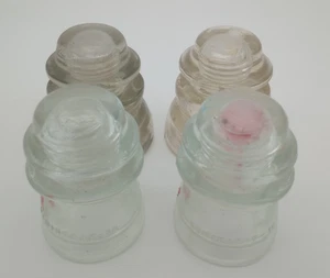 Vintage Glas Stromleitung Isolator Hemingray + Armstrong (Lot x4) - Bild 1 von 4
