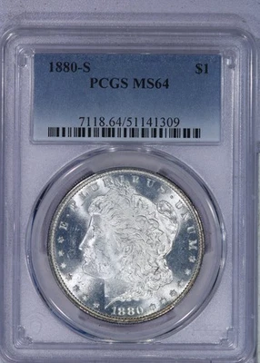 1880-S Morgan Silver Dollar $1 NGC MS64 - Looks close to PL! - Image 1 of 4