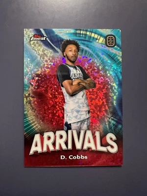 2022-23 Topps Finest OTE De’Vontes Cobbs Arrivals Red Mini Diamond SSP /5 - Image 1 of 4